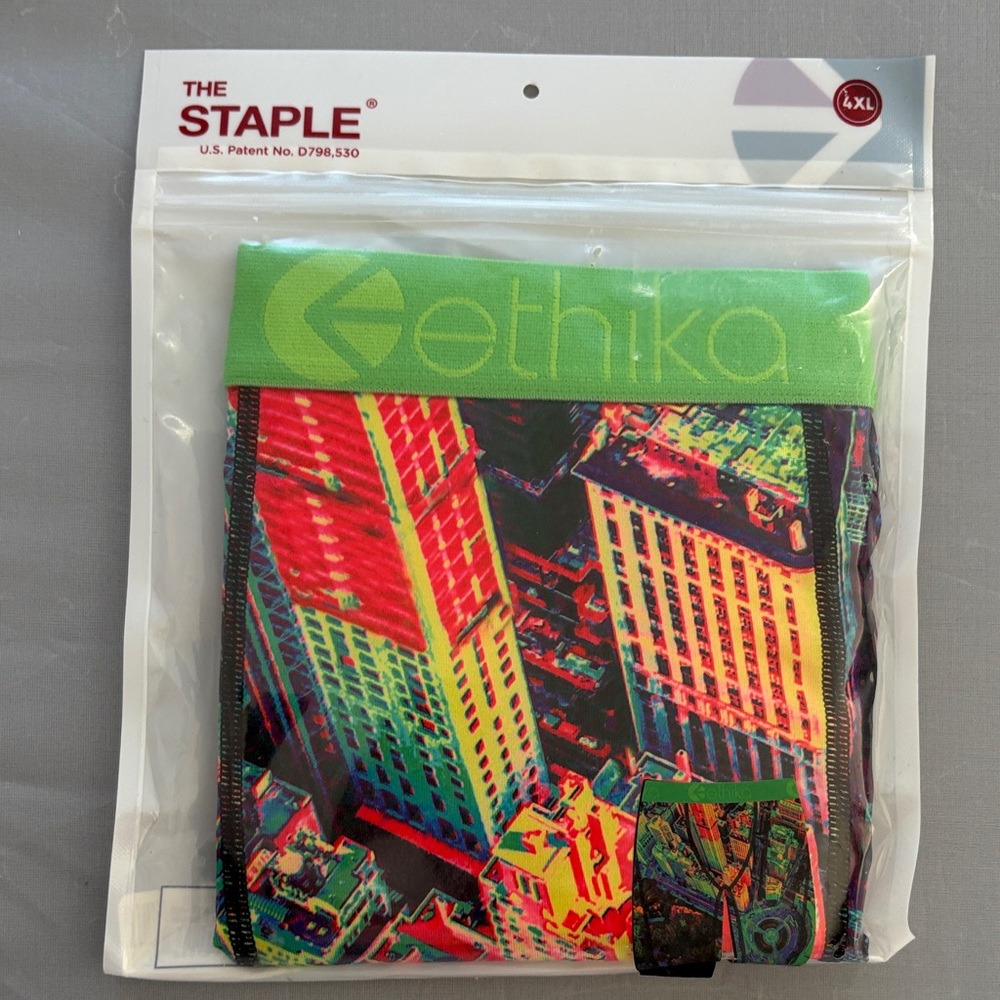 Ethika Urban Skyline Boxer Briefs - Red, Green, Black 4XL Mens New